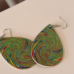 Colorful Swirl Teardrop Earrings